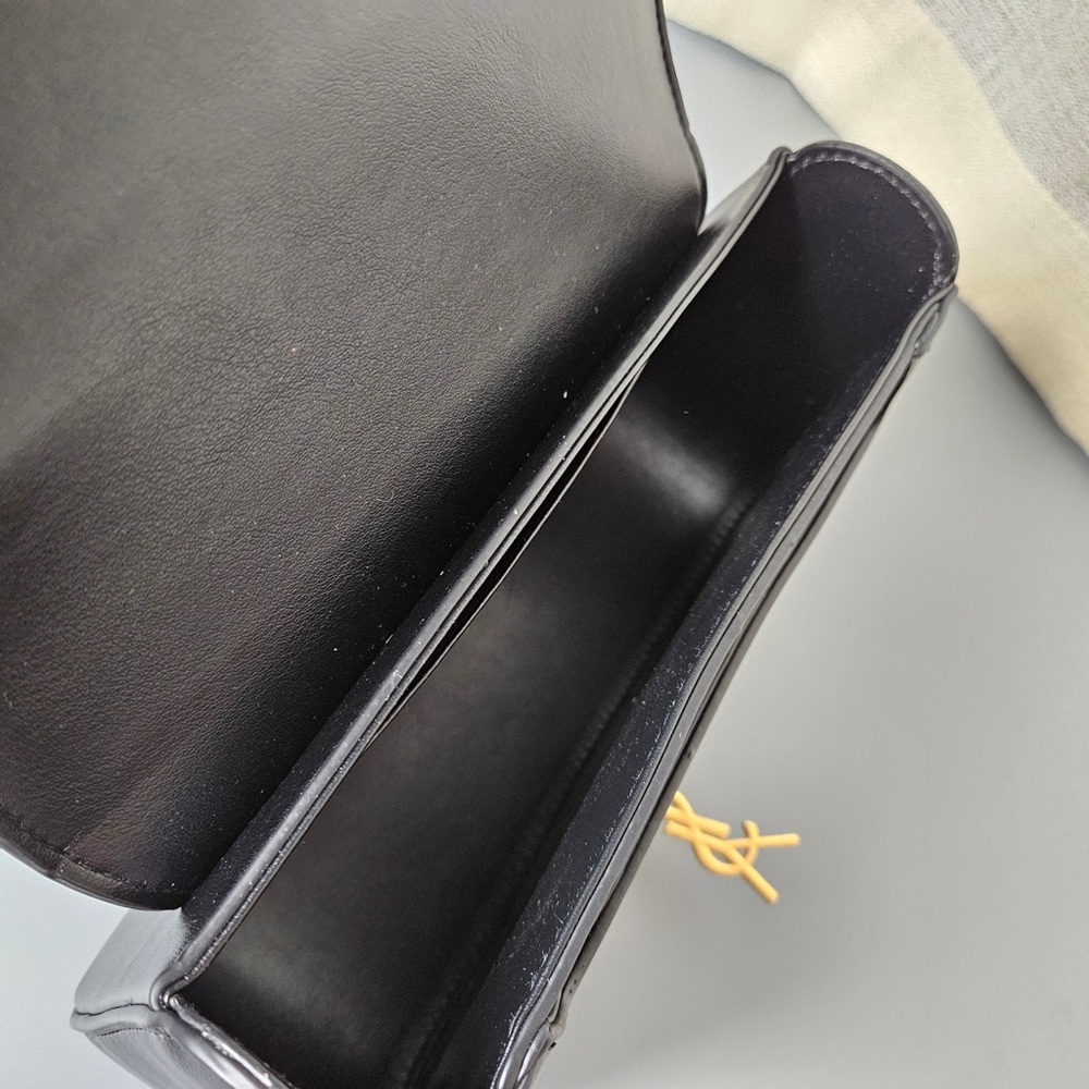 Yves Saint Laurent Black Crossbody Bag with Gold Logo - Picture 7 of 8